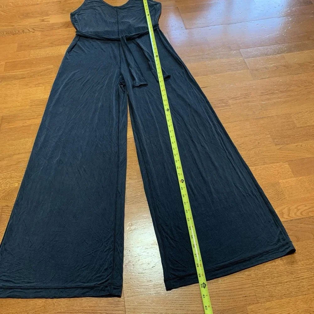Lululemon Principal Dancer Black Jumpsuit Comfy Size 6 Wide Leg Belted Boho - Picture 16 of 16